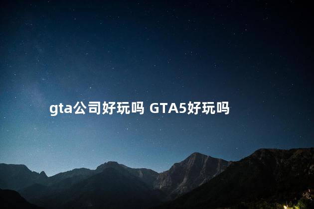 gta公司好玩吗 GTA5好玩吗
